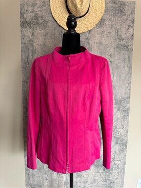 Lafayette 148 New York - Size 14 - Raspberry Pink/Fuchsia Zip-Front - Luxury